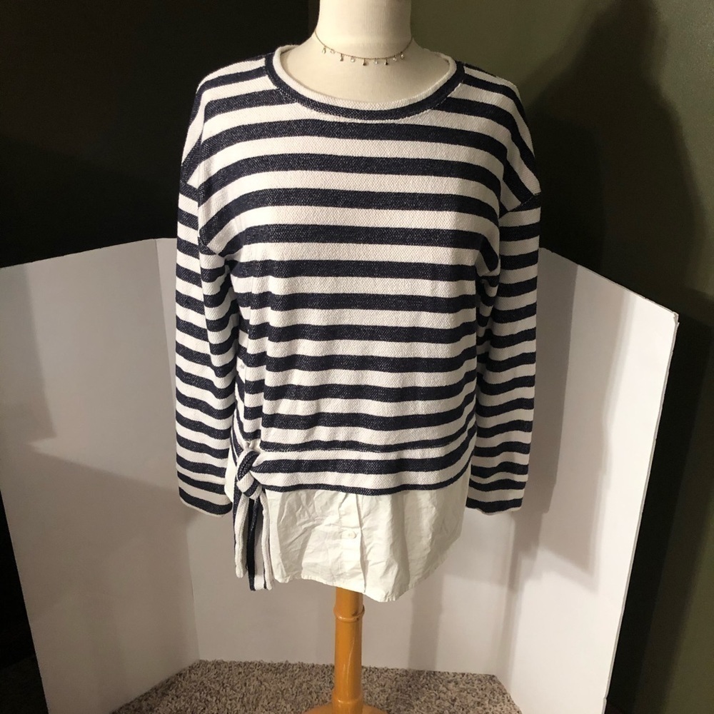 Sanctuary Navy & White Top Size XS